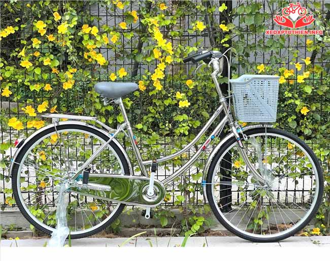 xe đạp phổ thông nữ khung inbox trắng