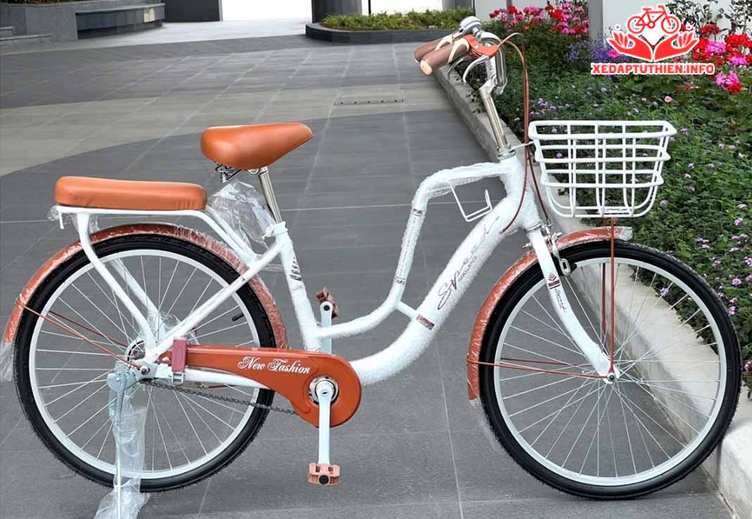 Xe đạp thời trang DAVI Latte màu trắng