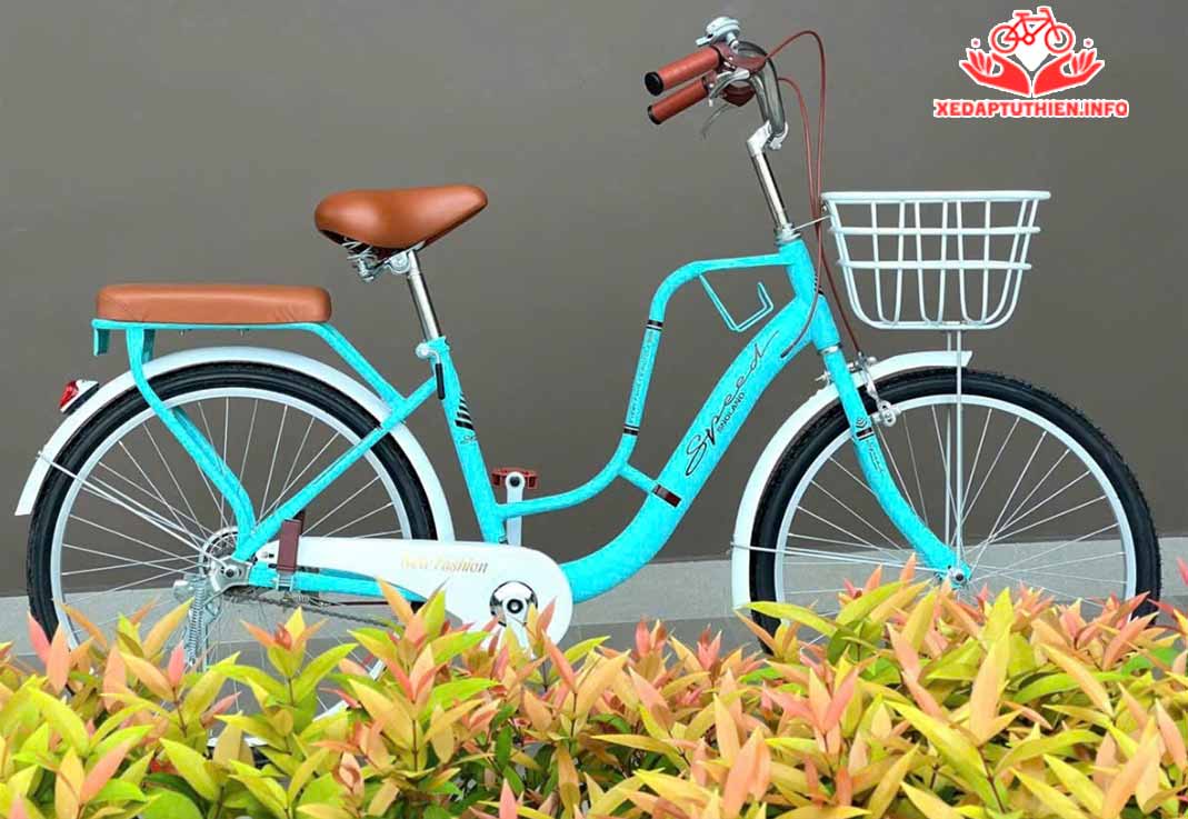 Xe đạp thời trang DAVI Latte màu xanh